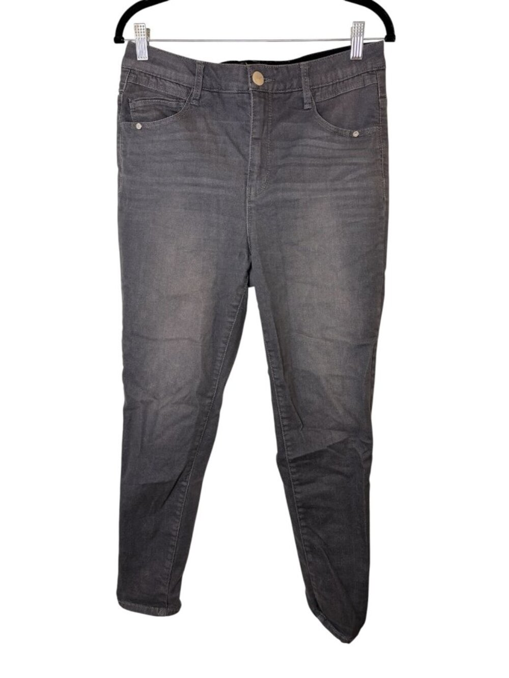 Democracy Ab Solution Gray Mid Rise Skinny Ankle Jeans Size 10